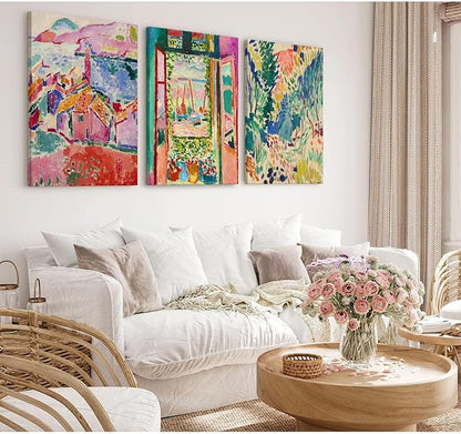 Henri Matisse Wall Art Prints Aesthetic Canvas Matisse Wall Decor Painting Colorful Matisse Wall Art Poster Boho Abstract Matisse Picture Artwork for Bedroom Living Room 16x24x3 Inch Ready to Hang