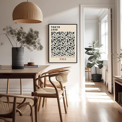 Poster Master Vintage Poster - Retro Pop Art Print - Gift for Artist, Friend - Black Dots, Tokyo, Ville de Paris, Modern, Abstract - Wall Decor for Home, Office, 24x32 Unframed Wall Art
