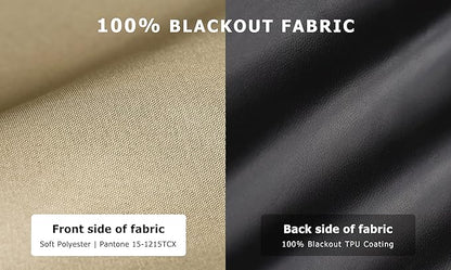 LazBlinds 100% Blackout Roller Shades, No Tools No Drill Cordless Blinds for Windows, Thermal Insulated UV Protection Privacy Window Shades for Bedroom (48''W x 72''H, Beige)