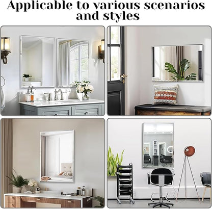 1 PCS 16”x 24”Beveled Polished Edge Frameless Bathroom Mirror Rectangle Wall Mount Vanity Mirror for Bathroom,Bedroom,Entryway,Over Sink,Living Room (16×14-1PCS)