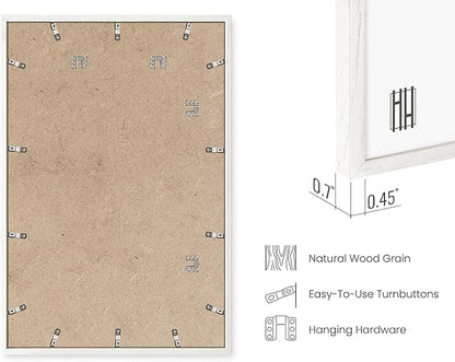 HAUS AND HUES White Oak Wood 24x36 Picture Frames - Set of 3, Large Gallery Frames for Wall Display
