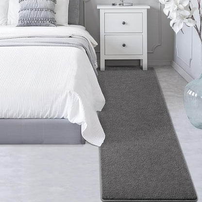 Gifeas Ultra Soft Modern Runner Rugs for Living Room Bedroom, 2x6 Feet Dark Grey Thickened Memory Foam Indoor Solid Minimalist Carpets, Non-Slip Comfy Area Rug for Boys Girls Nursery Room Home Decor