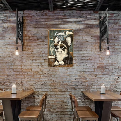 Vintage Metal Wall Decor 8x12in Posters - Coffee Warms The Soul Man Cave Decor Room And Café Decor