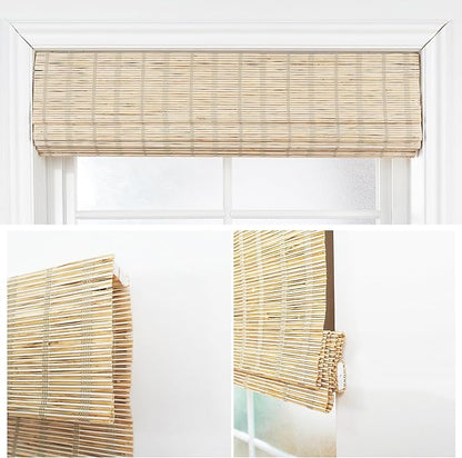 Motorized Bamboo Roman Shades, Motorized Blinds with Remote Compatible with Homekit, Alexa GoogleHome, Smart Wood Woven Shades for Indoor Windows, Customize, Tidebeam