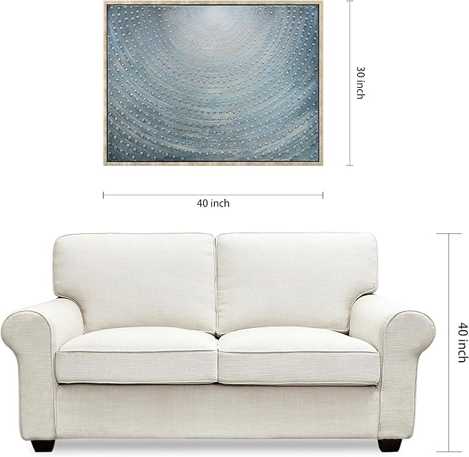 Empire Art Direct Cosmic Swirl Textured Metallic Hand Painted Blue Framed Canvas Wall Art, Ready to Hang, Living Room, Bedroom & Office, 30"x40"x1.5"