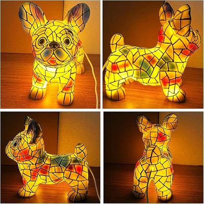 Dog lamp, 3D French Bulldog LED Table Lamp, Dyed Resin Desktop Night Lights,Cute Pet Dog Theme LED Table Lamps, Pet Themed Tabletop Decor (French Bulldog)