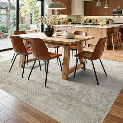 4x6 Ft Area Rugs for Living Room, Soft Non-Slip Washable Rugs Modern Abstract Pattern Carpet for Bedroom Indoor Floor Nursery Home Decor (Beige)