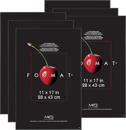MCS Format Picture Frames, Gallery Wall Frames, Black, 11 x 17, 6-Pack