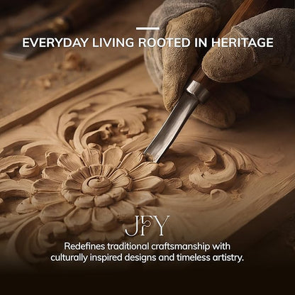 JFY Designs Wall Medallion - Wooden Wall Decor, Hand Carved & Embossed Decorative Wall Sculpture, Boho Farmhouse Wall Art, Perfect for Home, Office or any Living Space