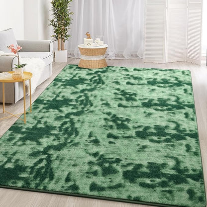 Gifeas Large Ultra Soft Modern Area Rugs for Living Room Bedroom, 7x10 Feet Tie-Dyed Green Thickened Memory Foam Indoor Carpets, Non-Slip Comfy Rug for Boys Girls Nursery Room Home Decor
