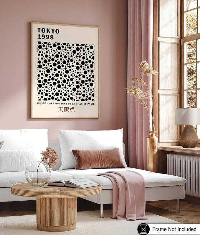 Poster Master Vintage Poster - Black Infinity Dots Print - Abstract Japanese Art - Gift for Men & Women - Pop Art Decor for Office, Bedroom or Living Room - 16x20 UNFRAMED Wall Art