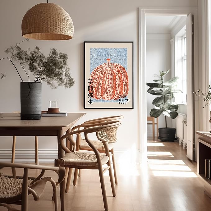 Poster Master Vintage Poster - Pumpkin Forever Print - Tokyo Art - Infinity Dots Art - Chic Gift for Men, Women - Perfect Decor for Living Room, Bedroom, Office - 8x10 UNFRAMED Wall Art