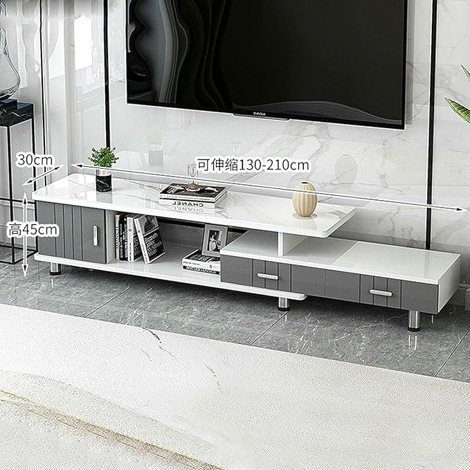 Extendable TV Stand Modern Entertainment Center with Drawers Rectangle TV Console Table for Living Room Bedroom~/