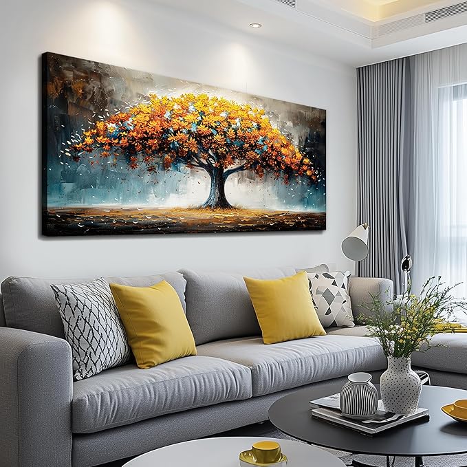 KELIYUAN Large Canvas Art Prints Murals Wall Decor For Living Room Corridor Wall Art For Bedroom Office Decorations Abstract Paintings Tree Landscape Artwork Wall Pictures Modern Home Decor 30x60In