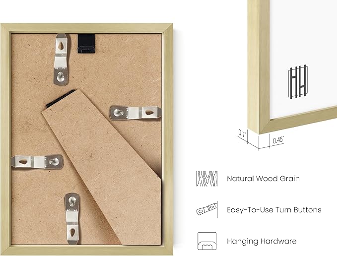 HAUS AND HUES Standalone Gold Aluminum Frame Set of 3-5x7