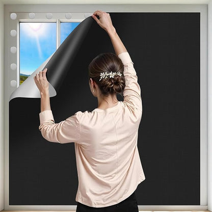 100% Blackout Curtains for Bedroom 2 Pack 40"x57" Portable Window Blinds Cover Adhesive Thermal Blackout Blinds No Drill Guard Blind Window Shades Temporary Room Darkening Shades for Skylight RV Dorm