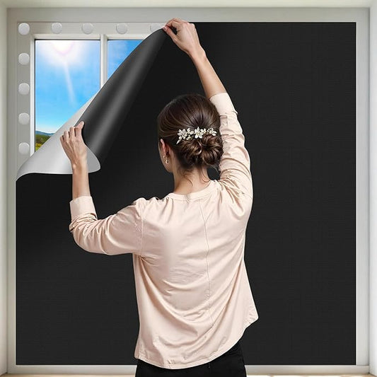 100% Blackout Curtains for Bedroom 2 Pack 40"x57" Portable Window Blinds Cover Adhesive Thermal Blackout Blinds No Drill Guard Blind Window Shades Temporary Room Darkening Shades for Skylight RV Dorm