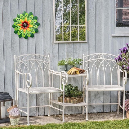 Metal Flowers Wall Decor Indoor Outdoor Metal Wall Art for Home Farmhouse Living Room Bedroom Bathroom Garden Decorations - Green