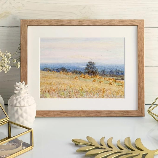 8.5x11 Picture Frame, Solid Oak Wood 8.5 by 11 Picture Frame with Mat to 6x8(Openning Size is 5.5x7.5), 11x8.5 Natural Oak Frames for Wall and Tabletop Display, Set of 3