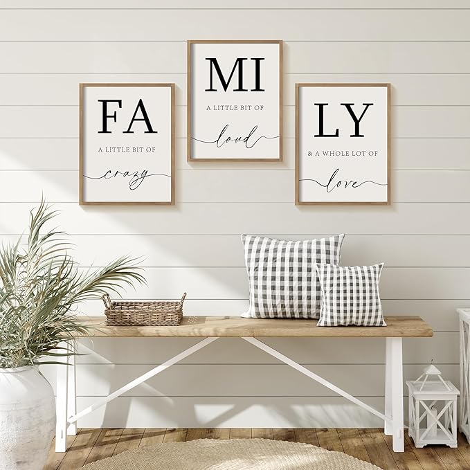 Heiple Family Wall Decor 11"x14" Framed Wooden Wall Sign for Home Decor Farmhouse Vintage Rustic Living Room Minimalist Family Wall Art (Brown, 11”x14”)