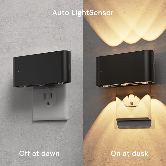 L LOHAS LED Night Light, Dimmable Modern LED Night Lights Plug into Wall,Dusk to Dawn Sensor Night Lights for Kid, 2000K/3000K/5000K Nightlight for Hallway Bedroom Stairway