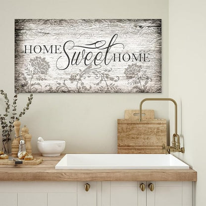 YYYYHPP YP2698 Home Sweet Home Wall Art Sign Canvas Print Wall Art Rustic Art for Living Room Bedroom and Office Home Kitchen Family Wall Decor