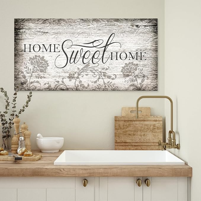 YYYYHPP YP2675 Home Sweet Home Wall Art Sign Canvas Print Wall Art Rustic Art for Living Room Bedroom and Office Home Kitchen Family Wall Decor