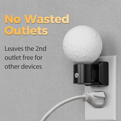 DORESshop Moon Night Light, Night Lights Plug into Wall, Dusk-to-Dawn Sensor, 3D Design 5000K Daylight White, Dimmable Nightlights Indoor for Bathroom, Bedroom, Hallway, Stairs, 2 Packs