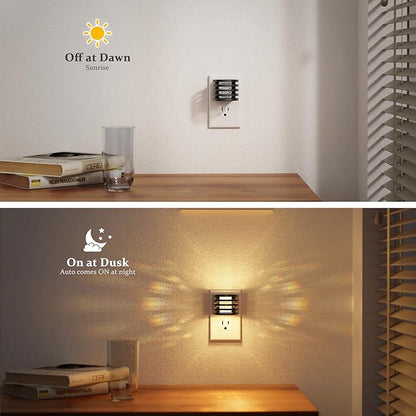 JandCase LED Night Light, [2 Pack] Bubble Night Lights Plug into Wall, Dimmable Nightlight with Dusk to Dawn Sensor, Amber/3000K/5000K & 5 Brightness Levels, for Bedroom Bathroom Hallway