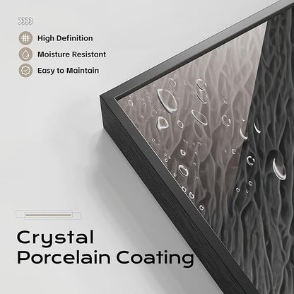 Large Framed Long Narrow Vertical Abstract Wall Art Set of 2, Premium Crystal Porcelain Canvas Prints, Beige Modern Design - Perfect for Entryway, Hallway, Living Room, Bedroom - 63x10 inch