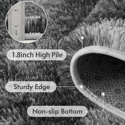 9x12 Ft Extra Large Shag Rugs for Living Room, Ultra Soft Fluffy Furry Area Rugs for Bedroom Indoor Floor, Aesthetic Carpet for Kids Home Decor (Grey)