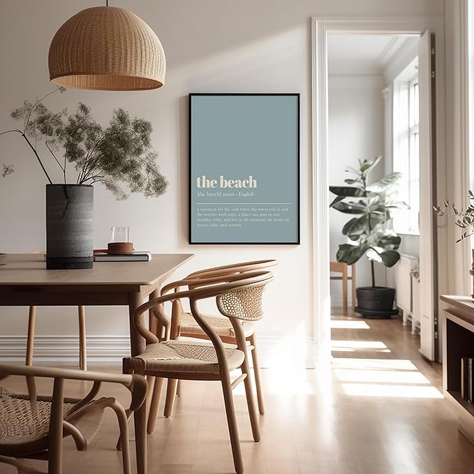 Poster Master Definition of The Beach Print - Typography Poster - Dictionary Art - Minimal Gift for Men & Women - Decor for Bedroom, Living Room or Dorm - 8x10 UNFRAMED Wall Art