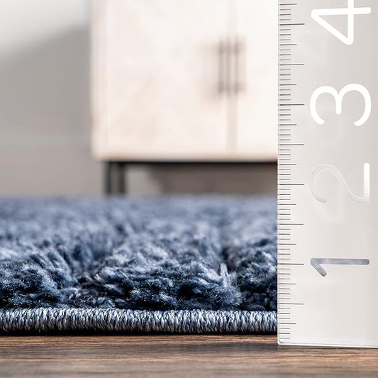 Nuloom Risette Blue, 4' x 6', Geometric, Soft and Textured, High Traffic, Stain Resistant, Easy Clean, Durable Area Rug for Bedroom, Living Room, Dining Space, Den, Foyer, Entryway