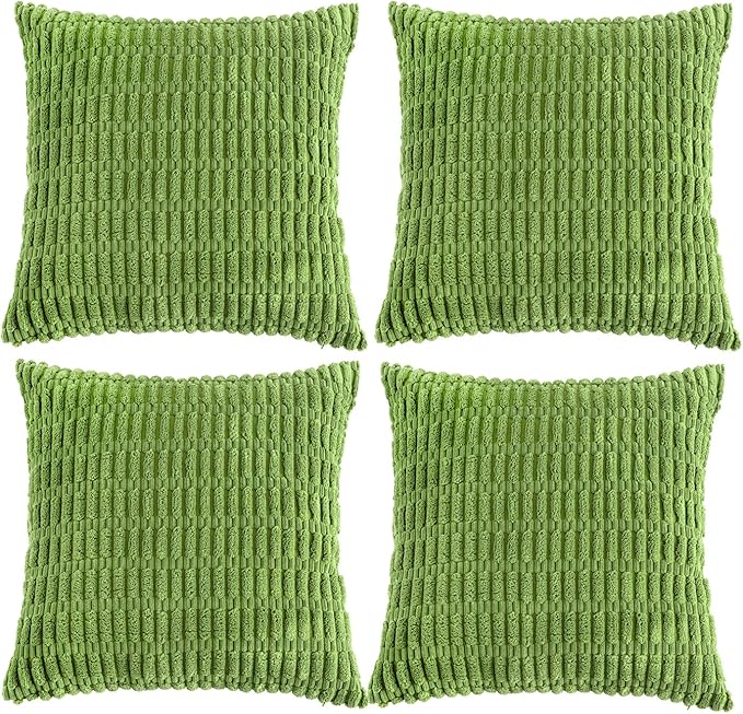 Fancy Homi 4 Packs Decorative Throw Pillow Covers for Living Room Couch Bed, Modern Farmhouse Boho Home Décor Accent Cushion Case, 16" x 16", Lime Green
