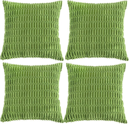 Fancy Homi 4 Packs Decorative Throw Pillow Covers for Living Room Couch Bed, Modern Farmhouse Boho Home Décor Accent Cushion Case, 16" x 16", Lime Green