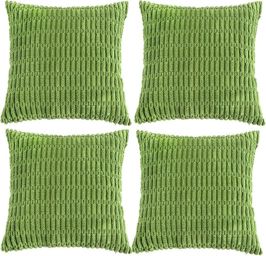 Fancy Homi 4 Packs Decorative Throw Pillow Covers for Living Room Couch Bed, Modern Farmhouse Boho Home Décor Accent Cushion Case, 16" x 16", Lime Green