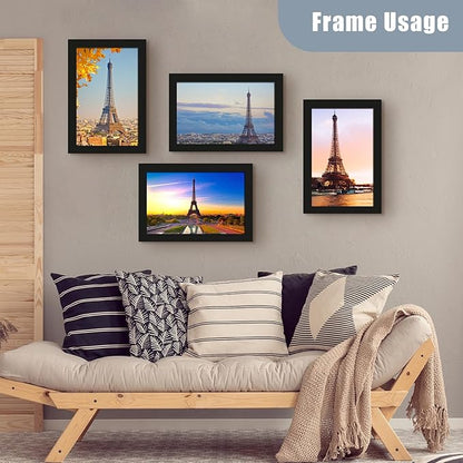 SESEAT 8x12 Picture Frame Set of 10, Display Pictures 8x12 Prints Without Mat, Wall Mounting, Black