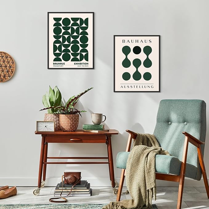 Habseligkeit Green Wall Art Prints, Absteact Room Decor, Posters for Girls Room Aesthtic, Girls Dorm Wall Decor Set of 6, 8x10 in