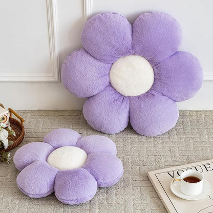 Flower Pillows, Decorative Pillows for Couch, Cute Daisy Pillow for Bed, Flower Shaped Decorative Throw Pillow Room Decor (Lavender Purple, 19.6 Inches)