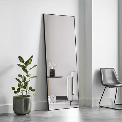 Simple Deluxe Full Length Mirror, 59"x16" Large Floor Mirrors, for Wall Door Bedroom Bathroom Living Room (Black)