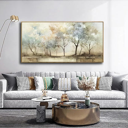 VHMING Abstract Wall Art Artwork Retro Trees Pictures Decor Canvas Painting Framed Ready to Hang Living Room Bedroom and Office Wall Decor 24x48 Inch