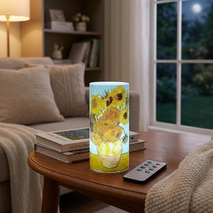 Lavish Home Sunflower 6-inch LED Candles, Set of 2 with Remote