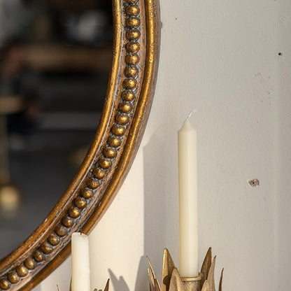 ZIYOO Vintage Ornate Oval Wall Mirror, Baroque Gold Framed Decorative Mirror, Ornate Antique Accent Mirror for Living Room, Bedroom, Entryway, Vanity 26"x31"