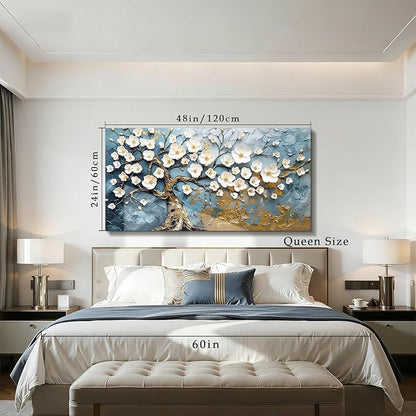 SERIMINO Large Wall Art, Tree of Life Wall Art, Abstract Art Wall Decor, Nature Floral Tree Painting Prints, Japanese Aesthetic Pictures for Living Room Bedroom Hallway Office Decorations 24"x48"