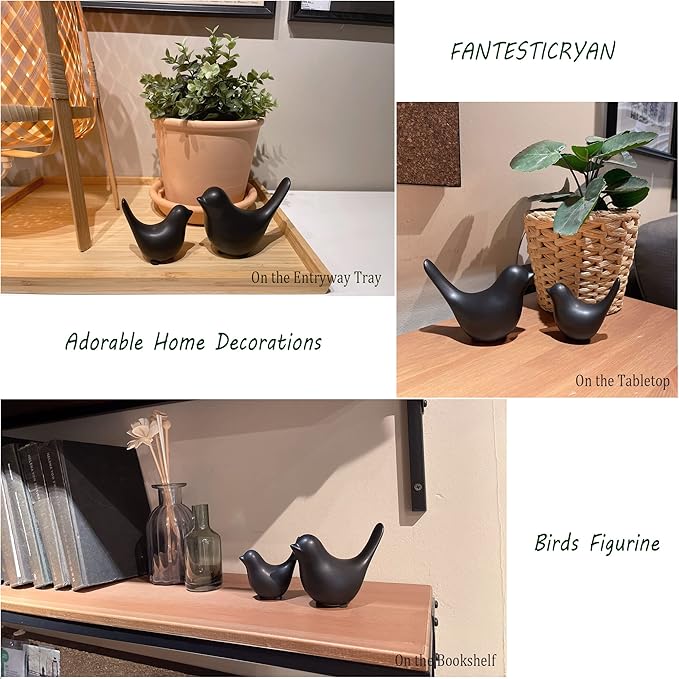 FANTESTICRYAN Small Animal Statues Home Decor Modern Style Black Decorative Ornaments for Living Room, Bedroom, Office Desktop, Cabinets…