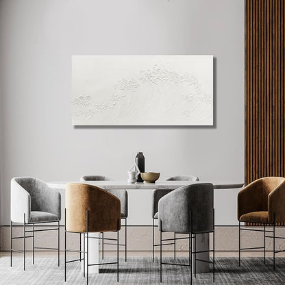 Yuaxker Abstract Wall Art Wave Wall Decor White Canvas Painting Personalized Artwork for Living Room Bedroom Dining Room Office Home Decor 24x48 Inch