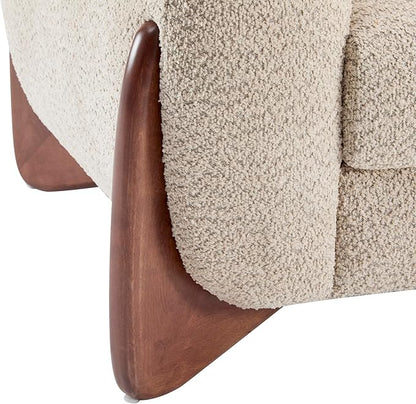 Christopher Knight Home Almab 82 Inches Sofa Couch, Cozy Boucle Upholstered 3-Seater Sofa, Wood Frame Couch, Comfy Couches for Living Room and Office, Modern Sofa, Lounge Seating, Almond