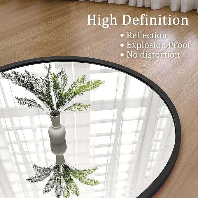 GlasFlength Full Length Mirror with Stand - 57" x 20" Arched Full Body Mirror with Aluminum Alloy Frame, Wall-Mounted/Leaning Against Wall/Standing Floor Mirror for Bedroom, Living Room, and Entryway