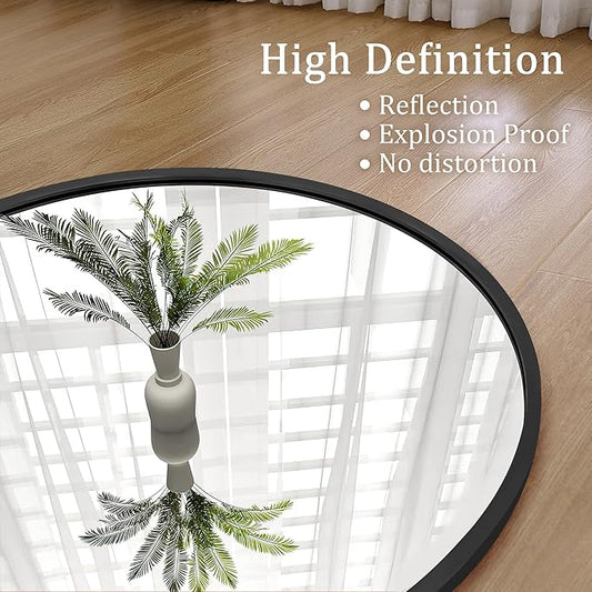 GlasFlength Full Length Mirror with Stand - 57" x 20" Arched Full Body Mirror with Aluminum Alloy Frame, Wall-Mounted/Leaning Against Wall/Standing Floor Mirror for Bedroom, Living Room, and Entryway