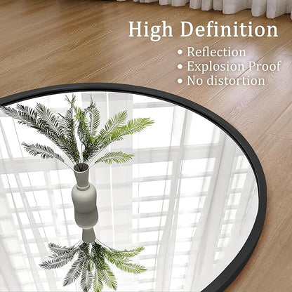 GlasFlength Full Length Mirror with Stand, 64"x21" Arched Full Body Mirror with Aluminum Alloy Frame, Wall-Mounted/Leaning Against Wall/Standing Floor Mirror for Bedroom, Living Room, and Entryway